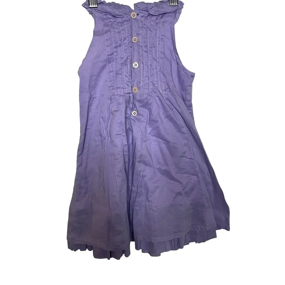 Il Gufo girls lavender purple sleeveless lined cotton dress sz 4
